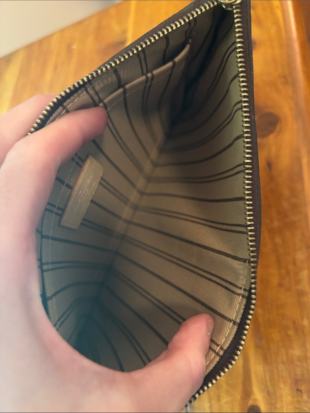 Louis Vuitton Monogram Canvas Wristlet in Brown and Tan - Picture 3 of 5